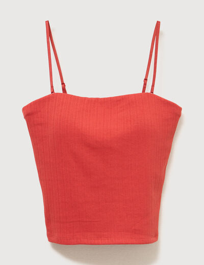 D&eacute;bardeur 2 en 1 avec brassi&egrave;re int&eacute;gr&eacute;e orange fonc&eacute; femme