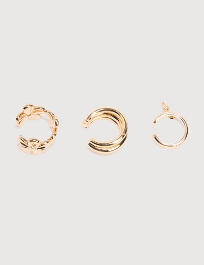 Lot de 3 ear cuff couleur or femme