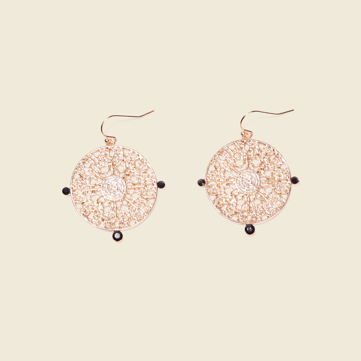 Boucles d'oreilles pendantes couleur or femme