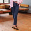 Jeans mom 7/8&egrave;me bleu femme