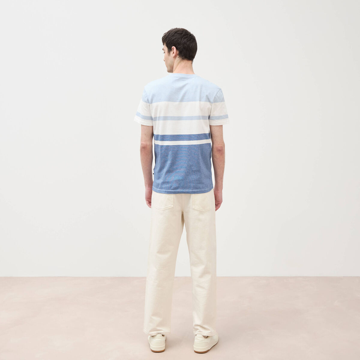 T-shirt manches courtes bleu gris homme