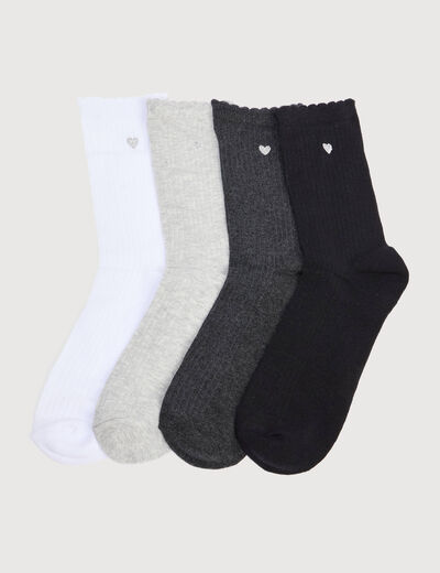 Lot de 4 paires de chaussettes noir femme