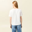 T-shirt manches courtes brodé ecru femme