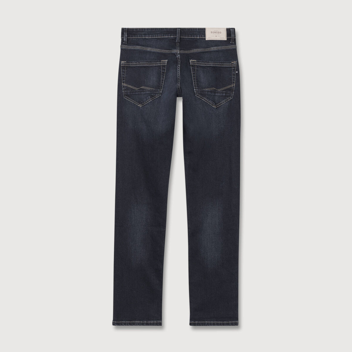 Jeans straight longueur 34 denim brut homme
