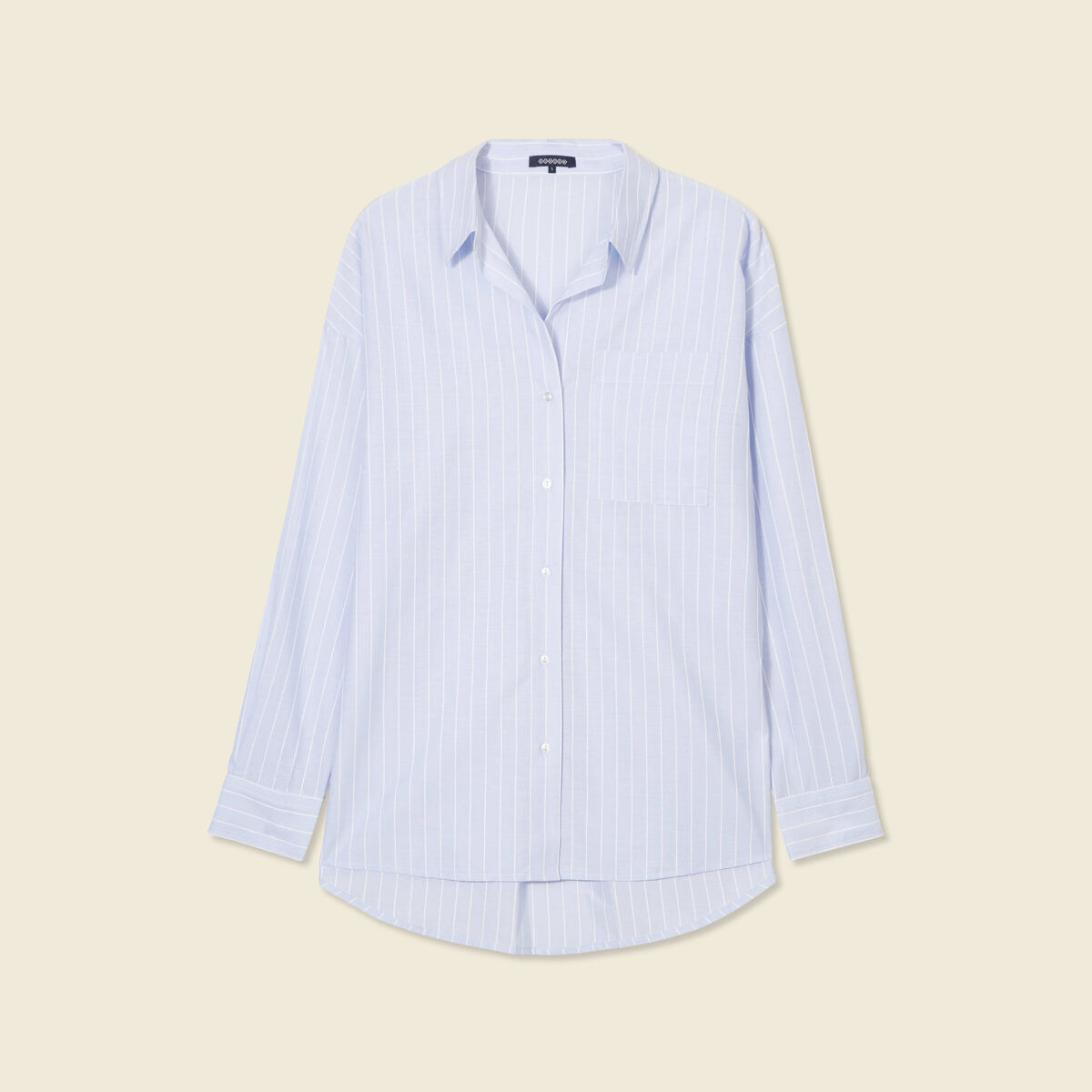 Chemise manches longues bleu pastel femme