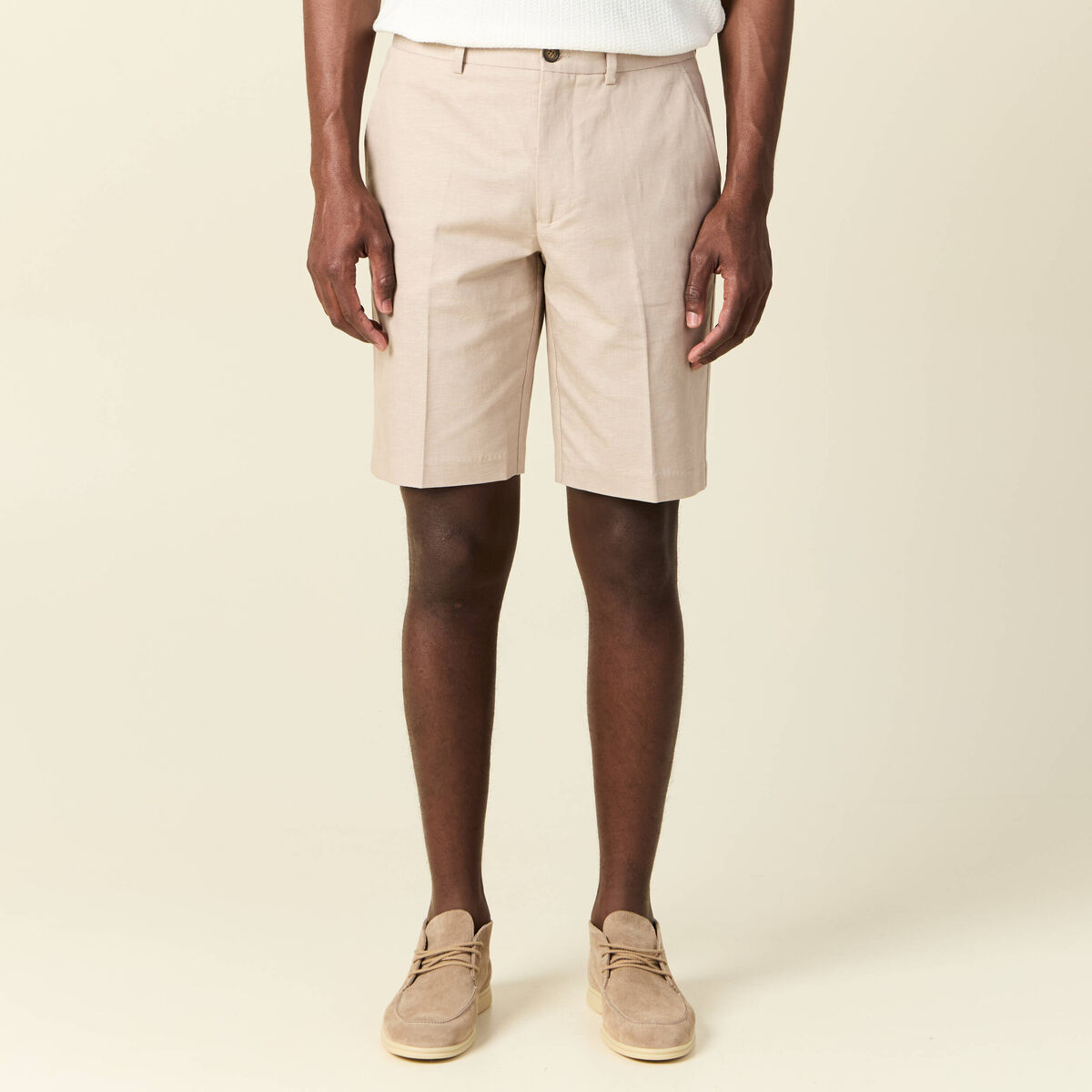 Bermuda droit gris homme
