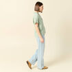 Chemise manches courtes vert olive femme