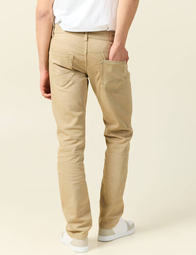 Jeans éco-responsable straight denim beige homme
