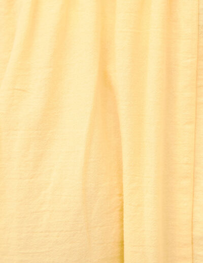 Jupe longue &eacute;vas&eacute;e en coton doubl&eacute;e jaune clair femme
