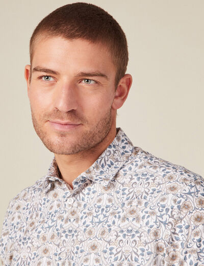 Chemise &agrave; manches longues blanc homme