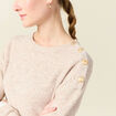 Pull manches longues 2-en-1 creme femme