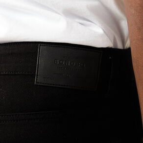 Jeans straight denim noir homme
