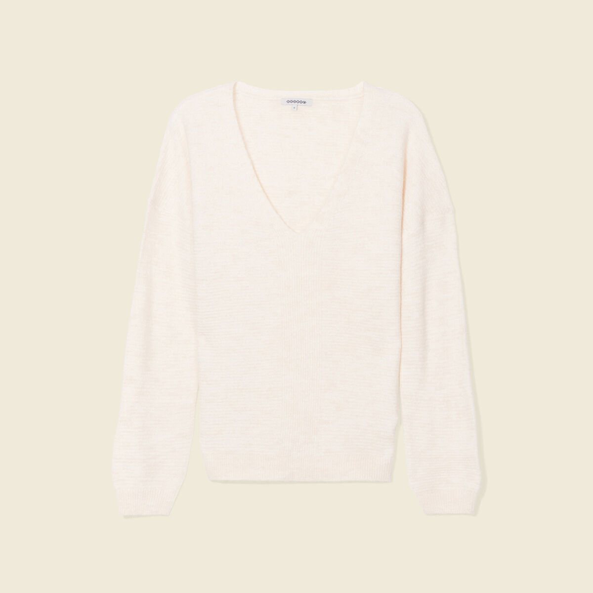 Pull manches longues ecru femme