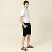 Short droit taille élastiquée noir homme