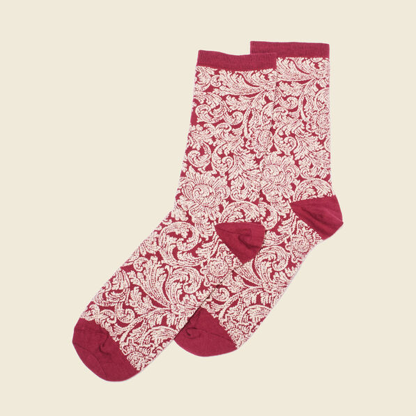 Chaussettes fabriquées en France rouge foncé femme