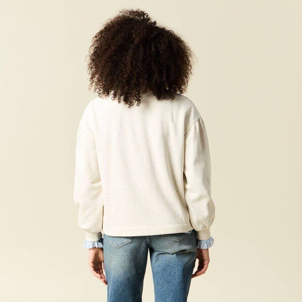 sweat manches longues ecru femme Sweat manches longues ecru femme