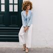 Veste esprit blazer bleu clair femme