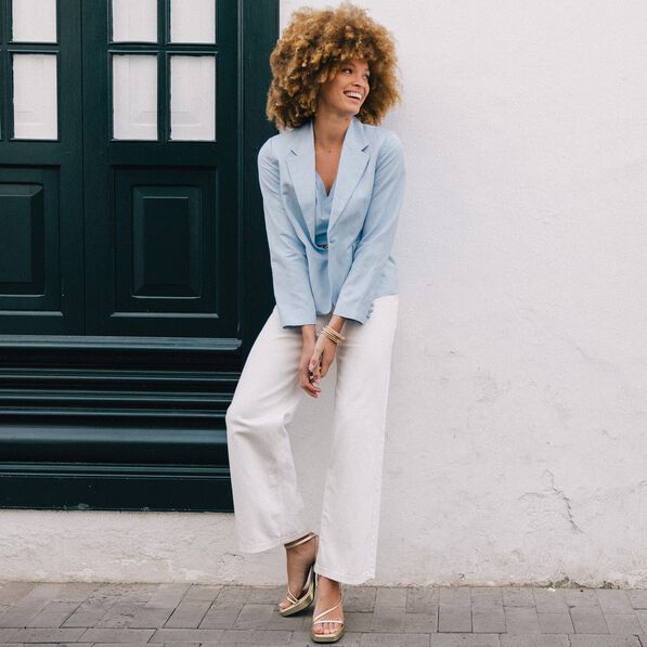 Veste esprit blazer bleu clair femme