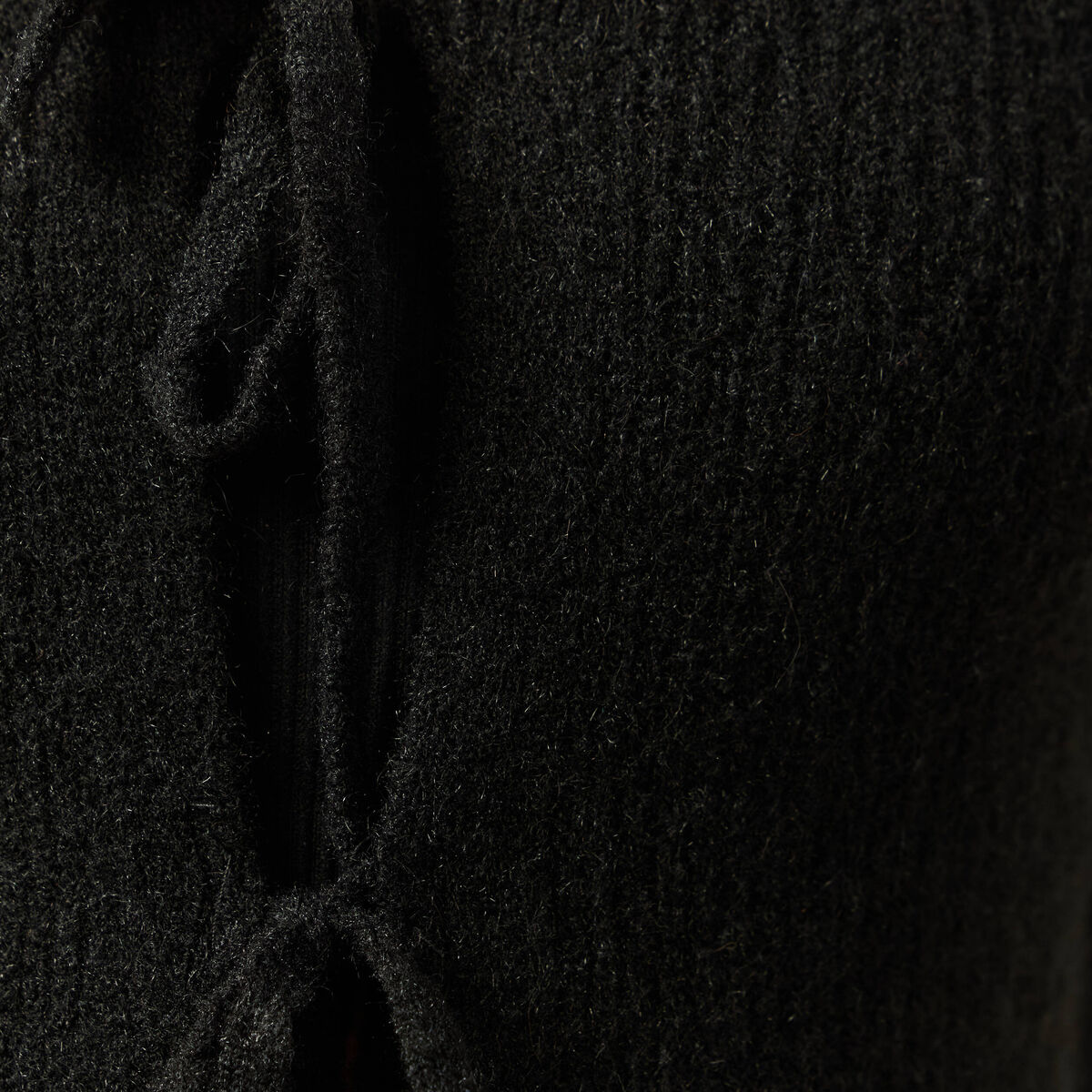 Gilet col V manches longues n&oelig;uds noir femme