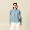 Gilet zipp&eacute; manches longues gris femme