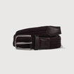 Ceinture fine tress&eacute;e taupe homme
