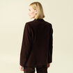 Veste blazer velours marron fonc&eacute; femme