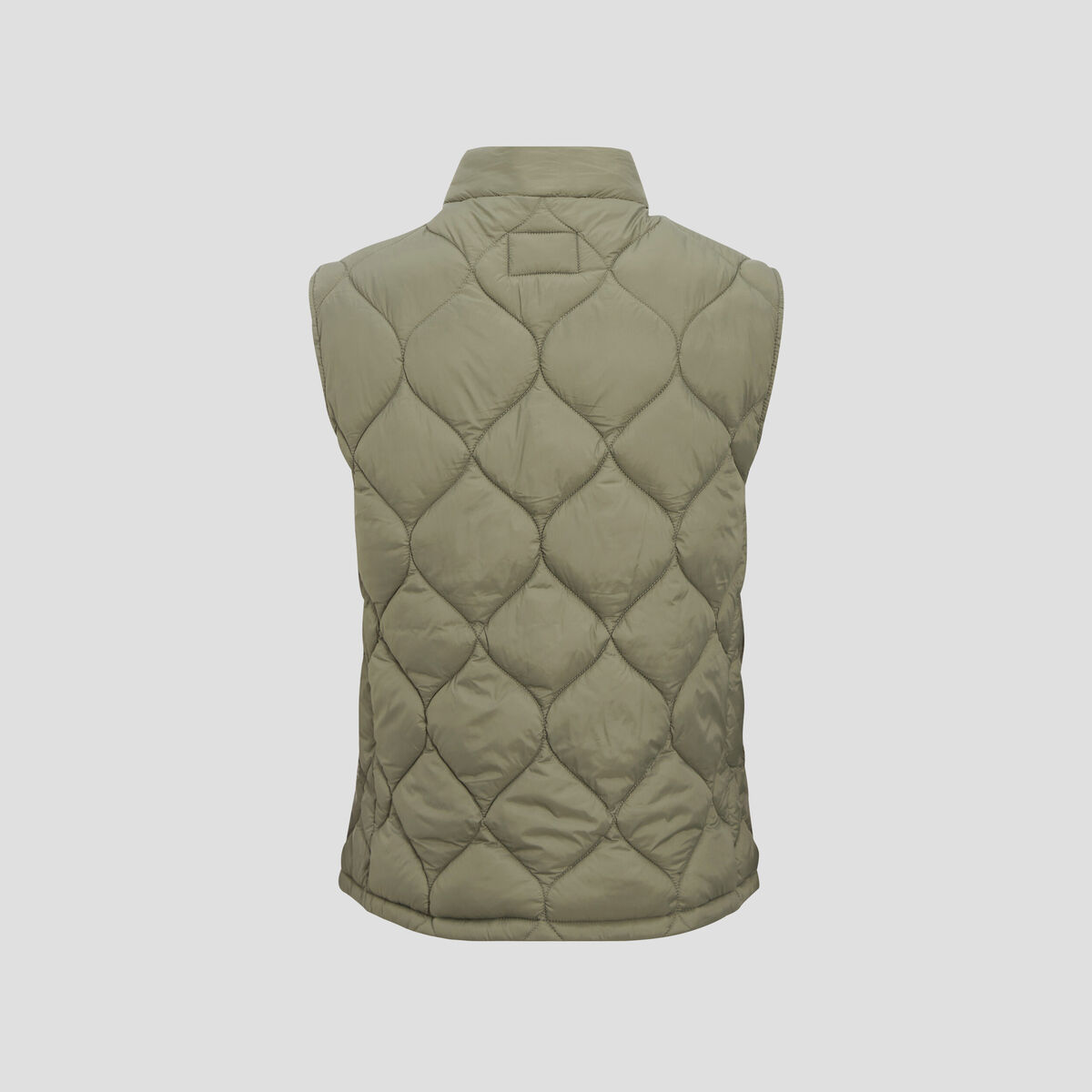 Doudoune droite sans manches vert kaki homme