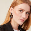 Boucles d'oreilles pendantes noir femme