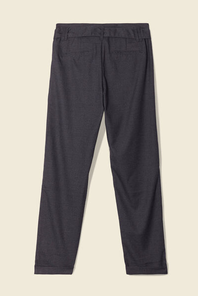 Pantalon paperbag gris femme