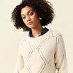 Pull manches longues ecru femme