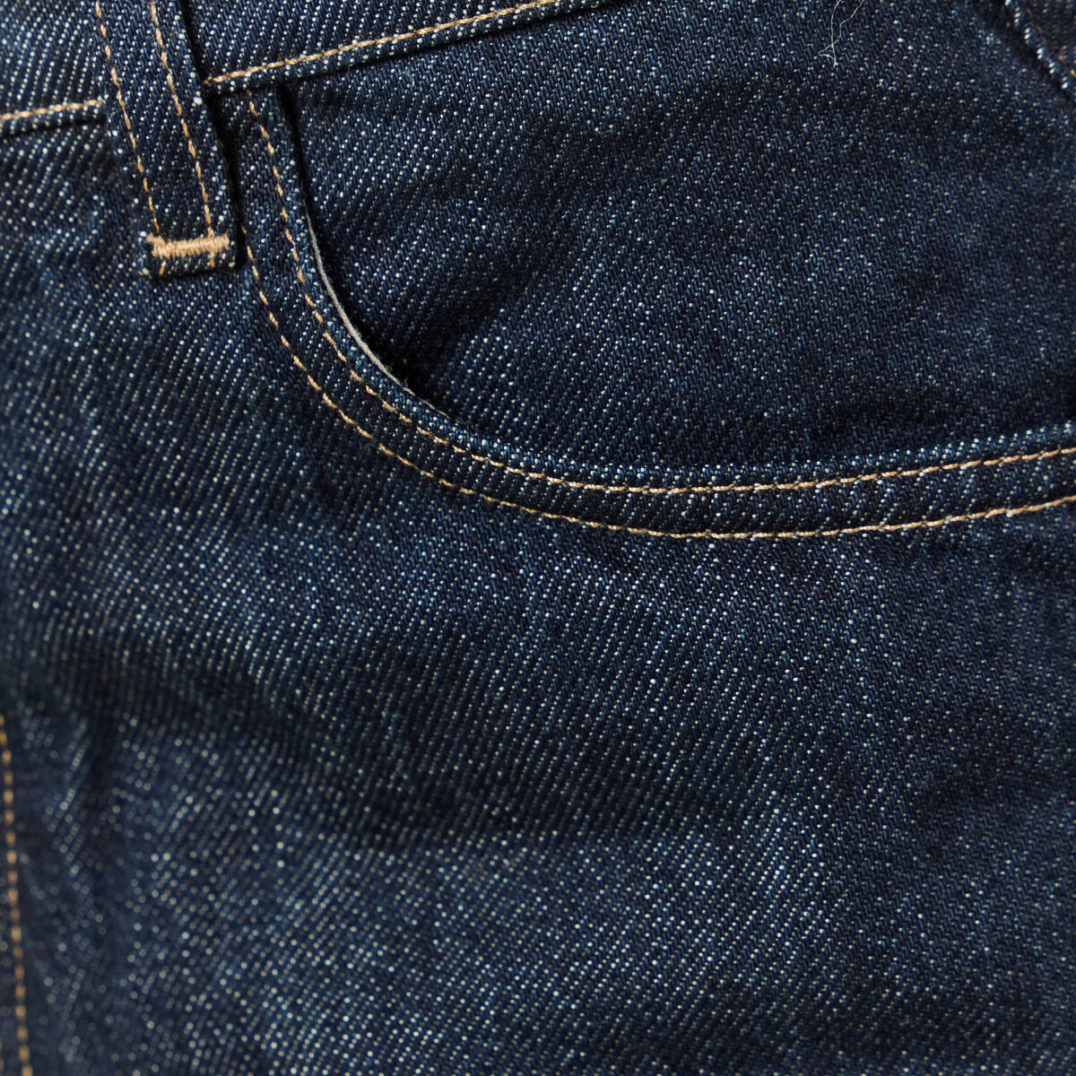Jeans straight taille haute denim brut rinse femme