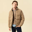 Doudoune courte col montant beige homme