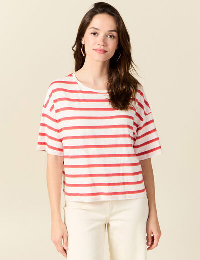 T-shirt manches courtes ecru femme