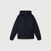 Parka coupe r&eacute;guli&egrave;re &agrave; capuche bleu marine homme