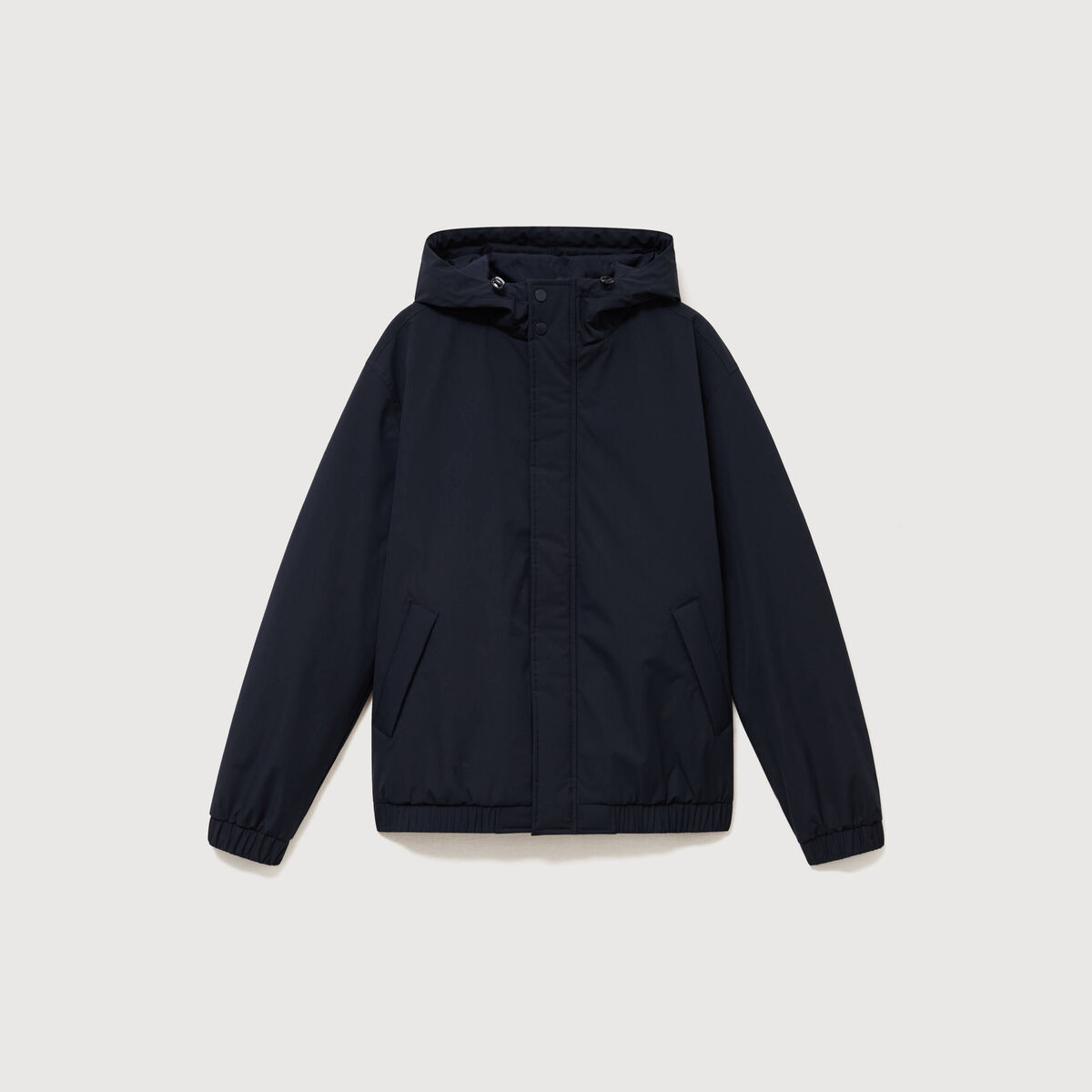 Parka coupe r&eacute;guli&egrave;re &agrave; capuche bleu marine homme