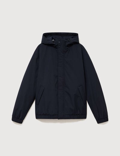 Parka coupe r&eacute;guli&egrave;re &agrave; capuche bleu marine homme