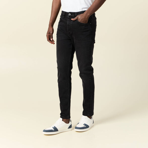 Jeans skinny tapered denim noir homme