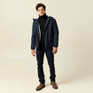 Parka courte droite effet polaire bleu marine homme