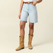 Bermuda droit en jean denim snow bleu femme