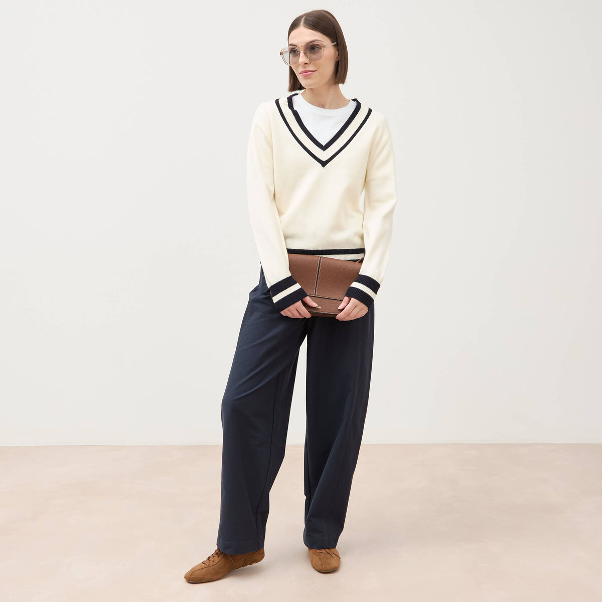Pull manches longues ecru femme