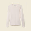 T-shirt cintr&eacute; manches longues col rond creme femme