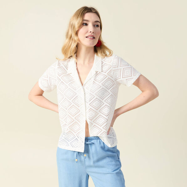 t shirt manches courtes ecru femme T-shirt manches courtes ecru femme