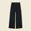 Pantalon large fluide noeud noir femme