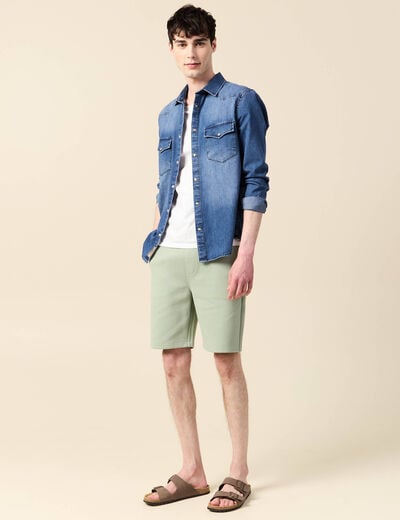 Bermuda vert olive homme
