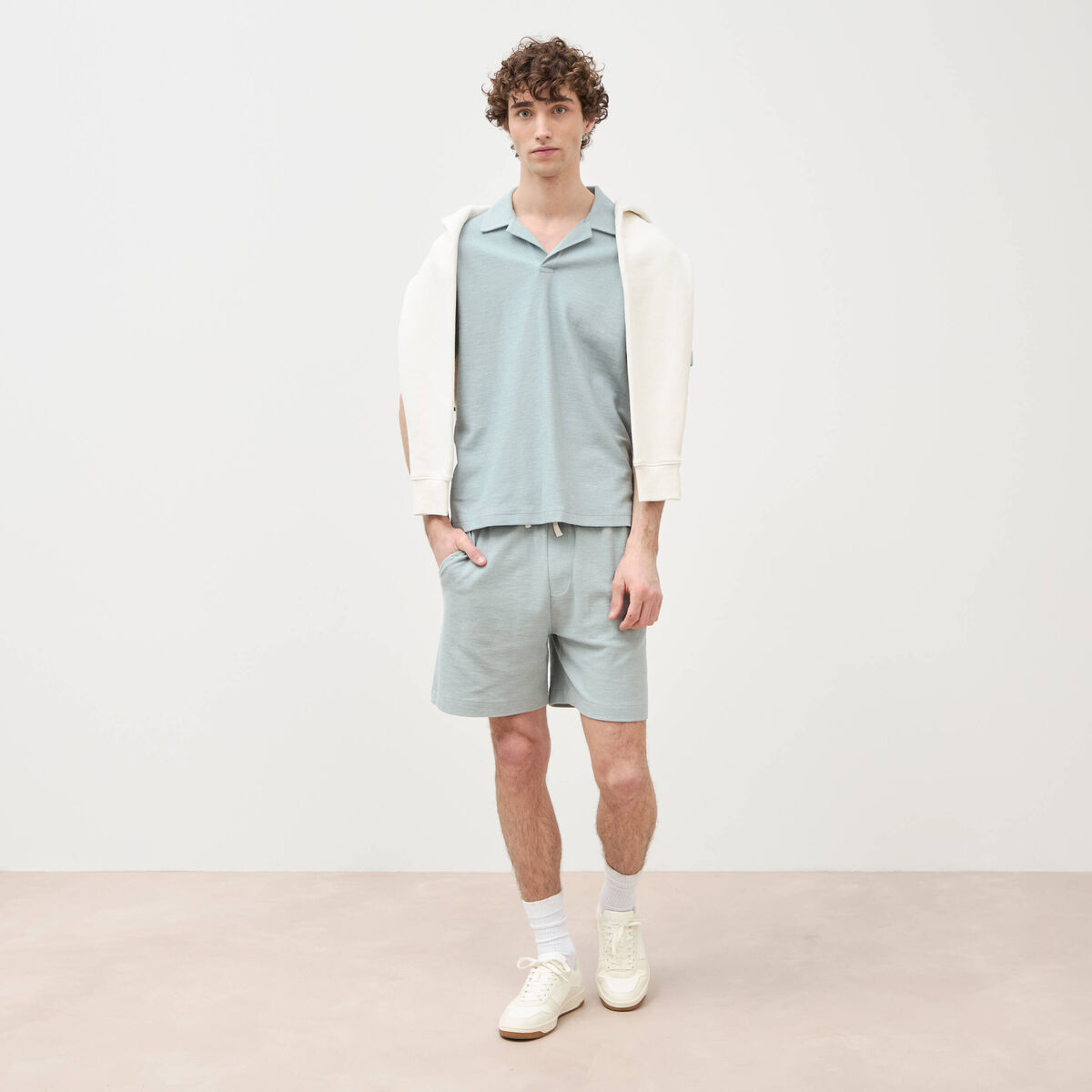 Polo manches courtes vert clair homme