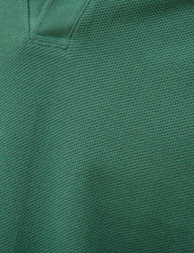 Polo cintr&eacute; manches courtes en coton vert homme