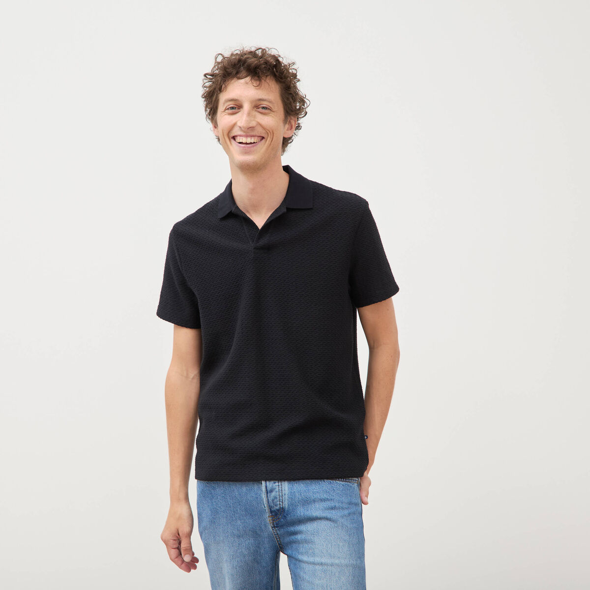 Polo manches courtes noir homme