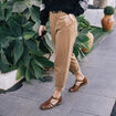 Jeans slouchy 7/8ème vert kaki femme