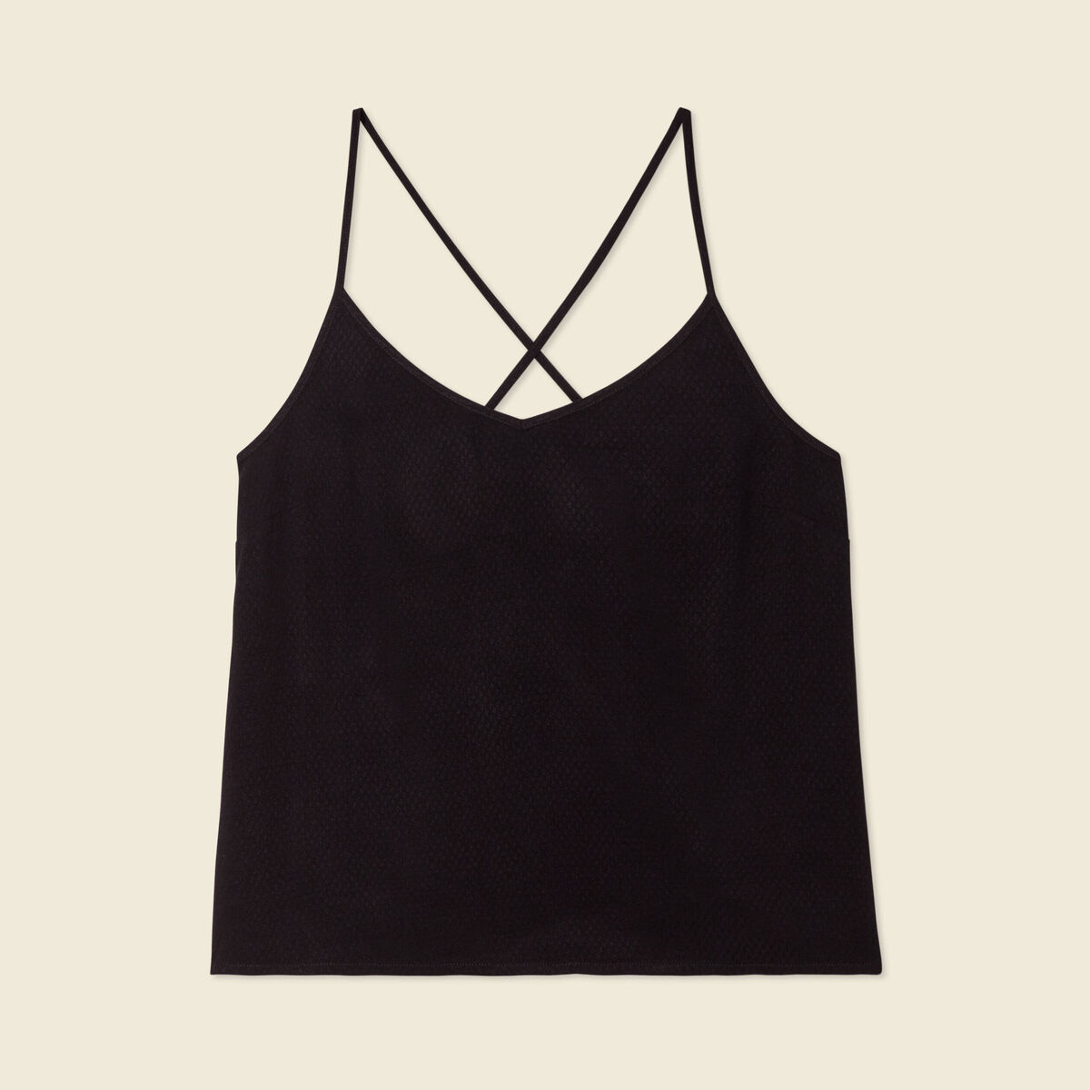 Caraco bretelles fines noir femme