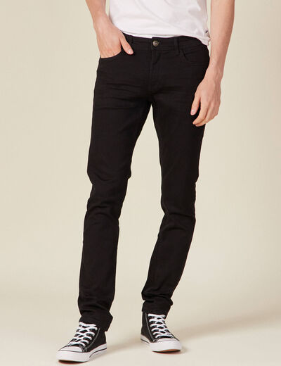 Jeans slim stretch longueur 34 denim noir homme